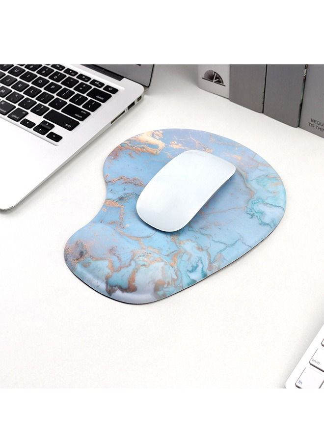 Wrist Rest Mouse Pad, Marbling Memory Foam Mouse Pad for Easy Typing Pain Relief, Anti Slip Silica Gel Bottom Ergonomic Mouse Pad (Blue) - Image 5