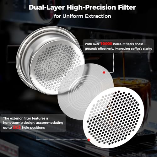 IKAPE 58mm Espresso Filter Basket, 22g High Precision Extraction Portafilter Basket, Fits for 58mm Coffee Machines(Honeycomb) - Image 4