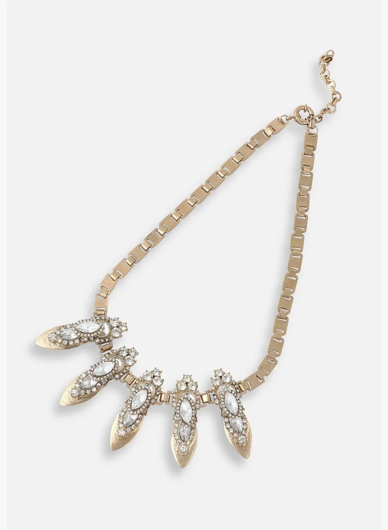 SOHI Silver Plated Designer Stone Party Necklace For Women