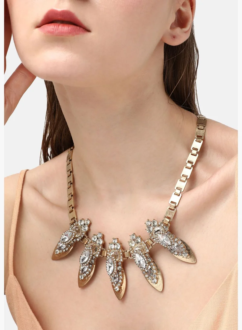 SOHI Silver Plated Designer Stone Party Necklace For Women