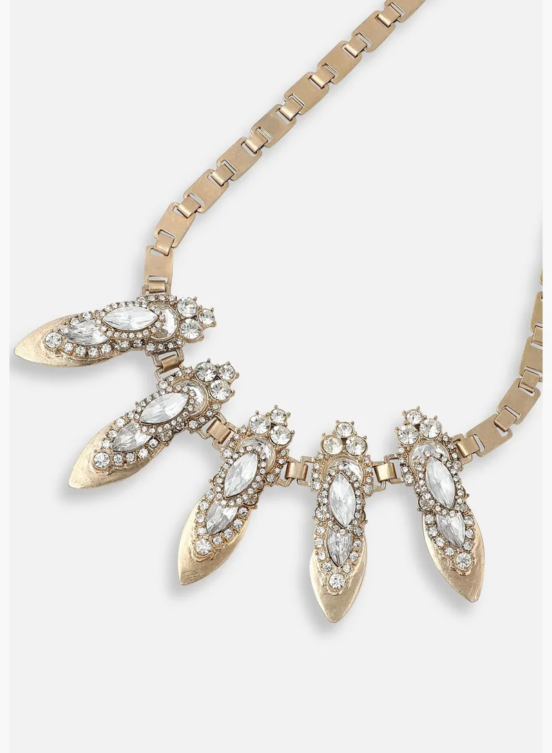 SOHI Silver Plated Designer Stone Party Necklace For Women