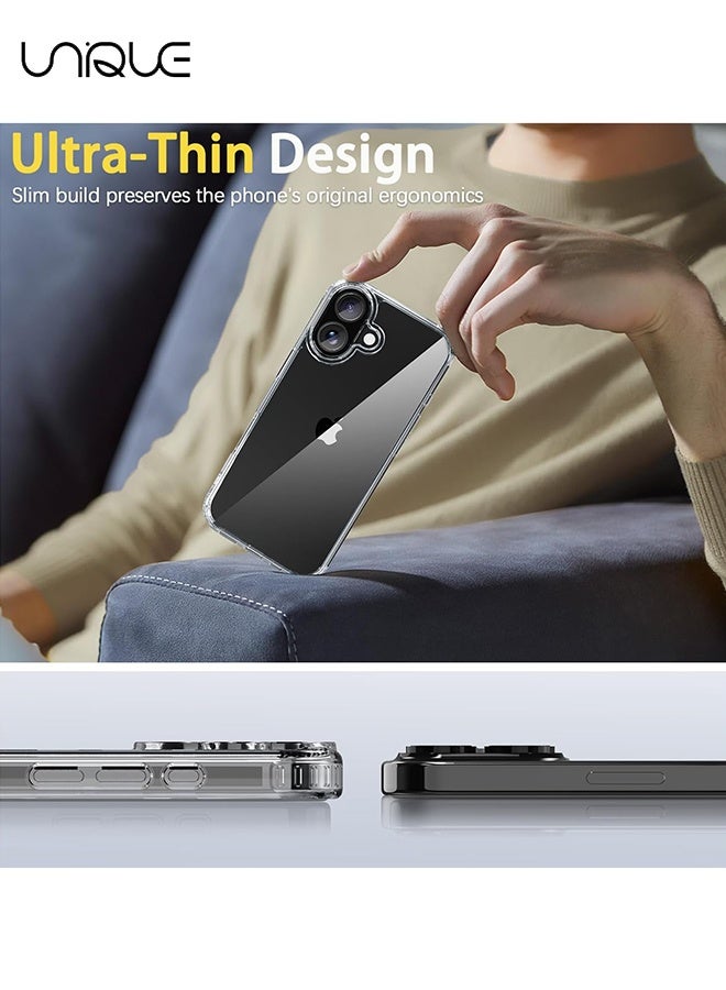 Unique Compatible with iPhone 17 Case - Ultra-Thin Transparent Hard PC and Soft TPU Cover - with Shockproof Bumper and Anti-Scratch Back - Clear - Image 5