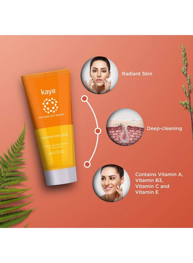 كايا غسول كلينيك سكين أويكننج مع النياسيناميد وفيتامين سي وفيتامين أ وفيتامين هـ، غسول الوجه بفيتامين سي، منظف فيتامين سي، غسول تفتيح الوجه، غسول الوجه للاستخدام اليومي لجميع أنواع البشرة، 100 مل - Image 3