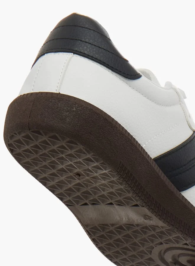 Dash Panelled Low Ankle Sneakers with Lace-Up Closure