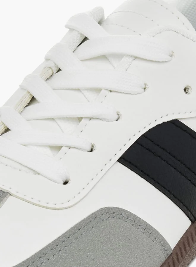 Dash Panelled Low Ankle Sneakers with Lace-Up Closure