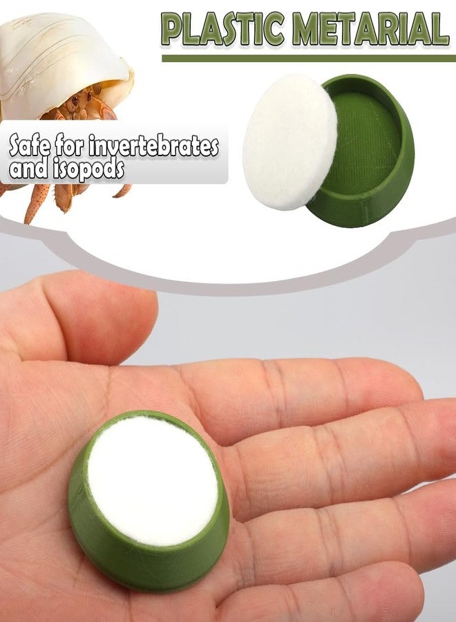 DQITJ 6 Pcs Cricket Water Bowl Plastic Reusable Feeding Dish Mini Bowl with 6 Pcs Sponge for Hermit Crab Cricket Scorpion Ant Isopod Invertebrate (Green) - Image 4