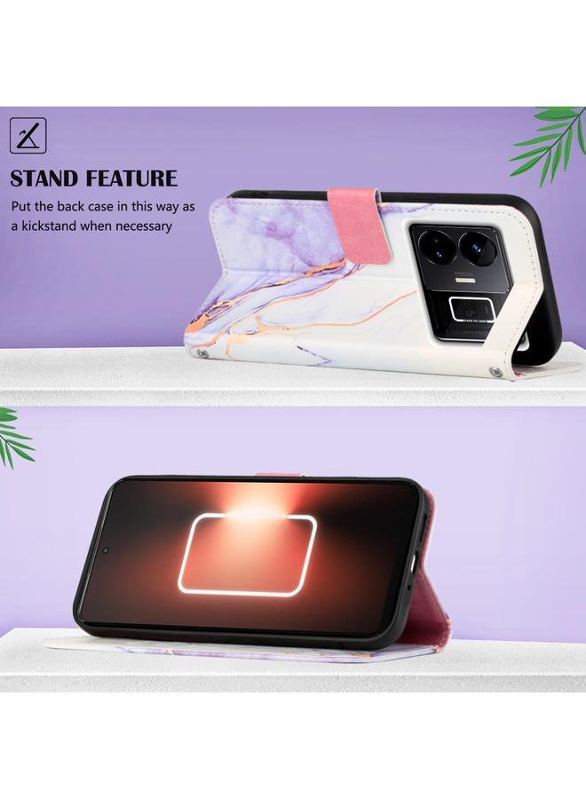 S-TOP Case For Realme GT Neo 5 5G / GT3 PT003 Marble Pattern Flip Leather Phone Case - Image 4