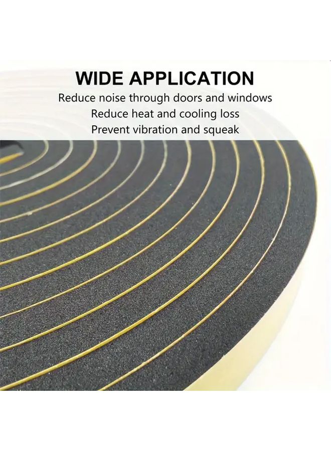 Black Foam Weather Stripping Tape 1.2cm x 0.6cm x 3m Windproof Acoustic Insulation - Image 5