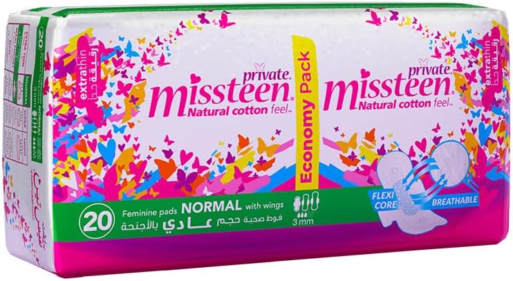 فوط صحية Private Miss Teen رفيعة جدًا بشعور القطن الطبيعي، 20 فوطة - Image 3
