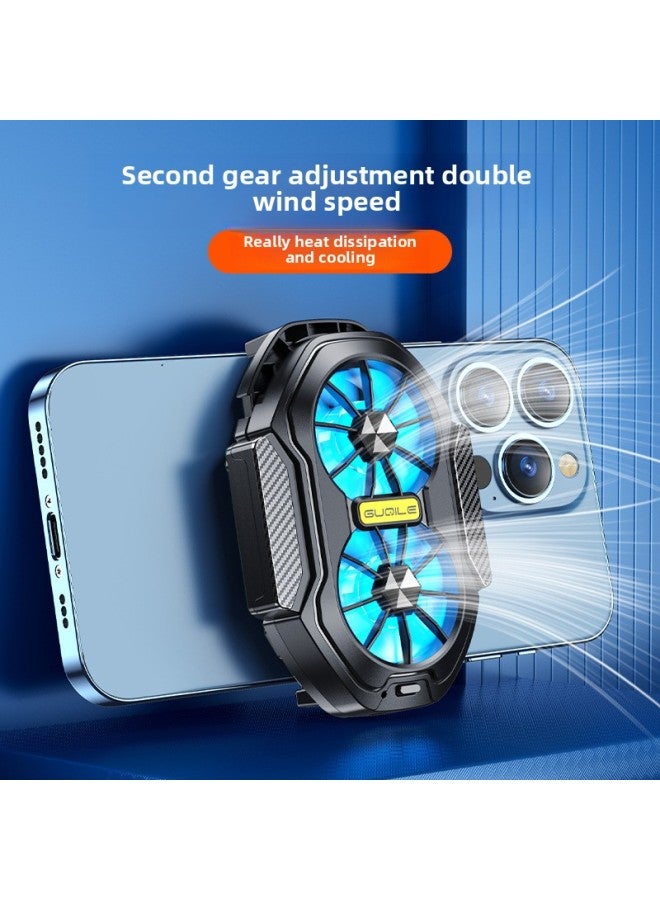 Loquat FS01 Dual Fan Mobile Phone Radiator Hand Travel Heat Dissipation Air-cooled Battery Radiator Back Clip Cooling Artifact-Color:Fs01 Dual Fan Charging Model (600 Mah)  - Image 3