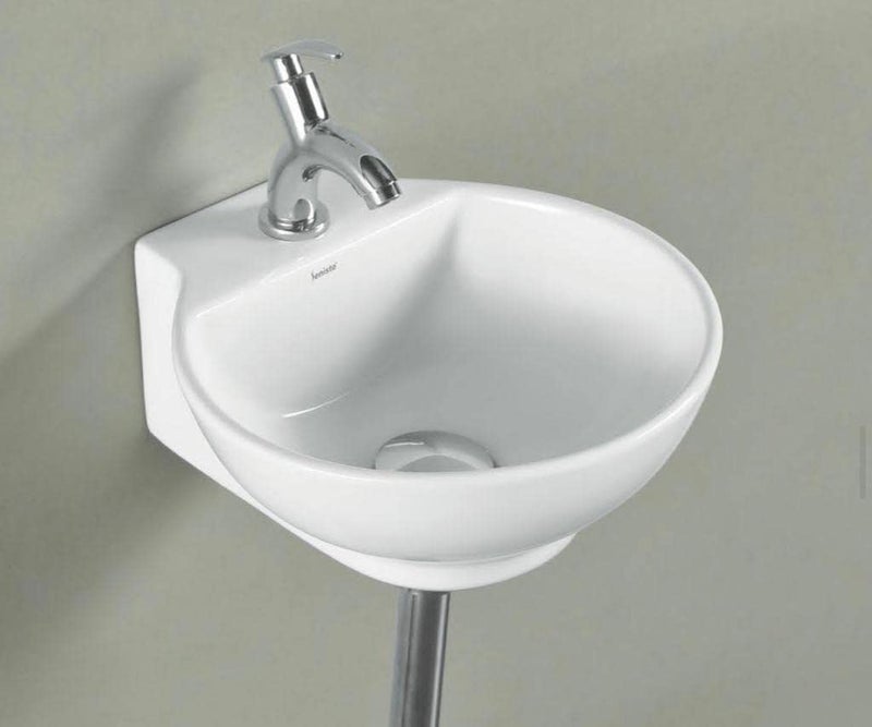 Nexa Bathware Ceramic Wall Hung Basin Luxurious Wash basin Table Top Bathroom Sink Wash Basin Super White Colour With Glossy Finishing 12 x 12 x 5 INCH - Image 1
