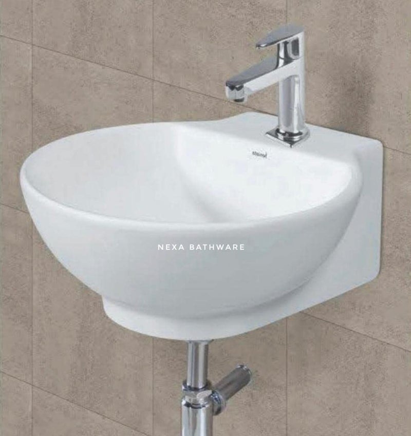 Nexa Bathware Ceramic Wall Hung Basin Luxurious Wash basin Table Top Bathroom Sink Wash Basin Super White Colour With Glossy Finishing 12 x 12 x 5 INCH - Image 3