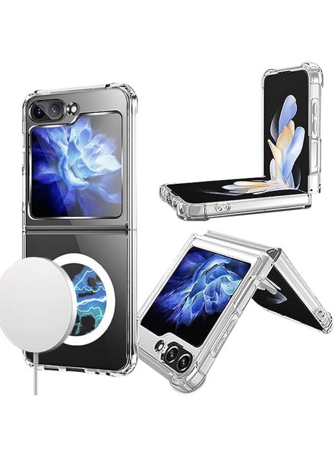 Case for Samsung Galaxy Z Flip 6 Clear Case, Compatible with MagSafe Transparent Shockproof Protection Yellowing Resistant Magnetic Phone Case for Galaxy Z Flip 6 5G (2024) (Case With Magsafe) - Image 1