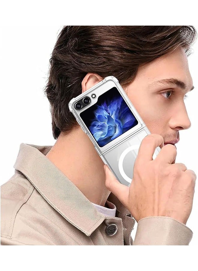 Case for Samsung Galaxy Z Flip 6 Clear Case, Compatible with MagSafe Transparent Shockproof Protection Yellowing Resistant Magnetic Phone Case for Galaxy Z Flip 6 5G (2024) (Case With Magsafe) - Image 5