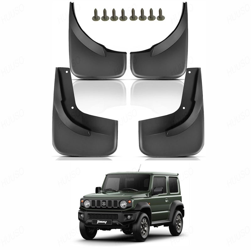 HUUSO Car Splash Plastic Mud Flap, Mud Guard (Pack of 4) Compatible with Maruti Suzuki Jimny (2023) - Image 1