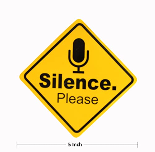 eSplanade Silence Please Sign Sticker Decal - Easy to Mount Weather Resistant Long Lasting Ink (Size -5.5"x5.5") - Image 3