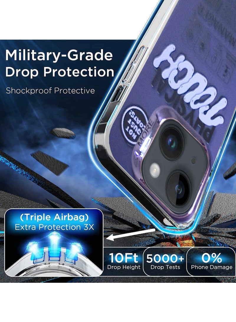 Wtech More Series Colorful Design Protective Case Cover For Apple iPhone 15 2023 Purple/White - Image 2