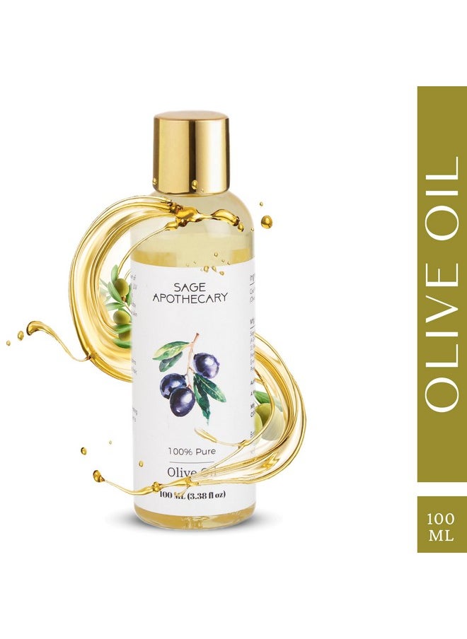 Sage Apothecary Sage Apothecary Pure & Natural Premium Olive Oil, Strengthens Hair Roots, Reduces Wrinkles & Fine Lines from Face, Best for Providing Moisture to Dry Sensitive Skin Pack of 100ML  - Image 2