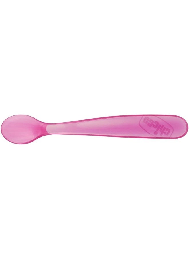 Chicco Soft Silicone Spoon Set - Pink - Image 2