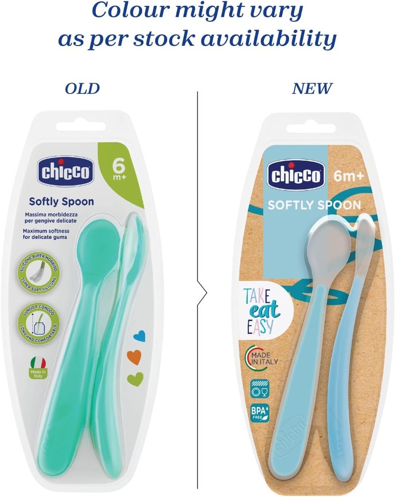 Chicco Soft Silicone Spoon Set - Pink - Image 5