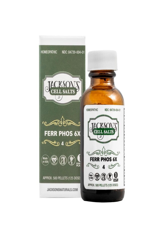Jackson's #4 Cell Salt Ferr phos 6X (500 Pellet Bottle) – Certified Vegan, Lactose-Free Schuessler Tissue Salt Ferrum phosphoricum 6X (Made in USA) - Image 4
