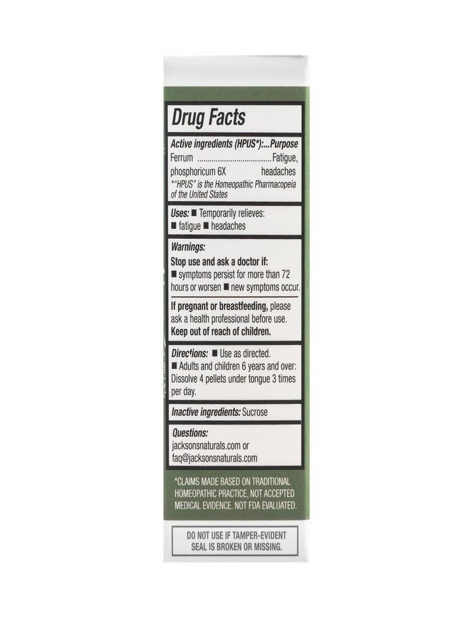 Jackson's #4 Cell Salt Ferr phos 6X (500 Pellet Bottle) – Certified Vegan, Lactose-Free Schuessler Tissue Salt Ferrum phosphoricum 6X (Made in USA) - Image 2