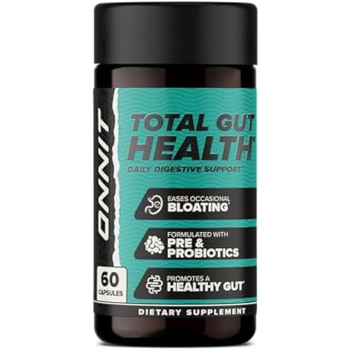 ONNIT Total Gut Health Daily Digestive Support, IGEN™ Non-GMO Tested Digestion Supplement for Women and Men with 7 Strains of Probiotics, Prebiotics, Enzymes and Betaine HCL, 60 Count - Image 1