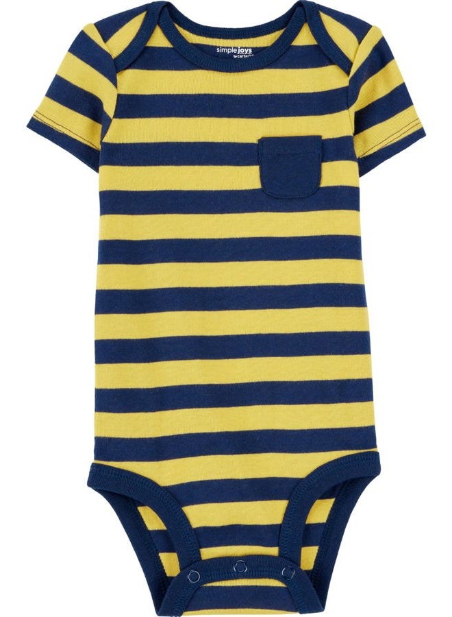 Simple Joys by Carter's Baby 6-pack Short-sleeve Bodysuit, Stripes, 6-9 Months - Image 3