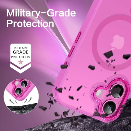 BENTOBEN Compatible with iPhone 16 Plus Case for Magnetic iPhone 16 Plus Phone Case [Compatible with Magsafe] Slim Translucent Matte Shockproof Bumper Drop Protection Girl Women Boy Cover, New Pink - Image 2