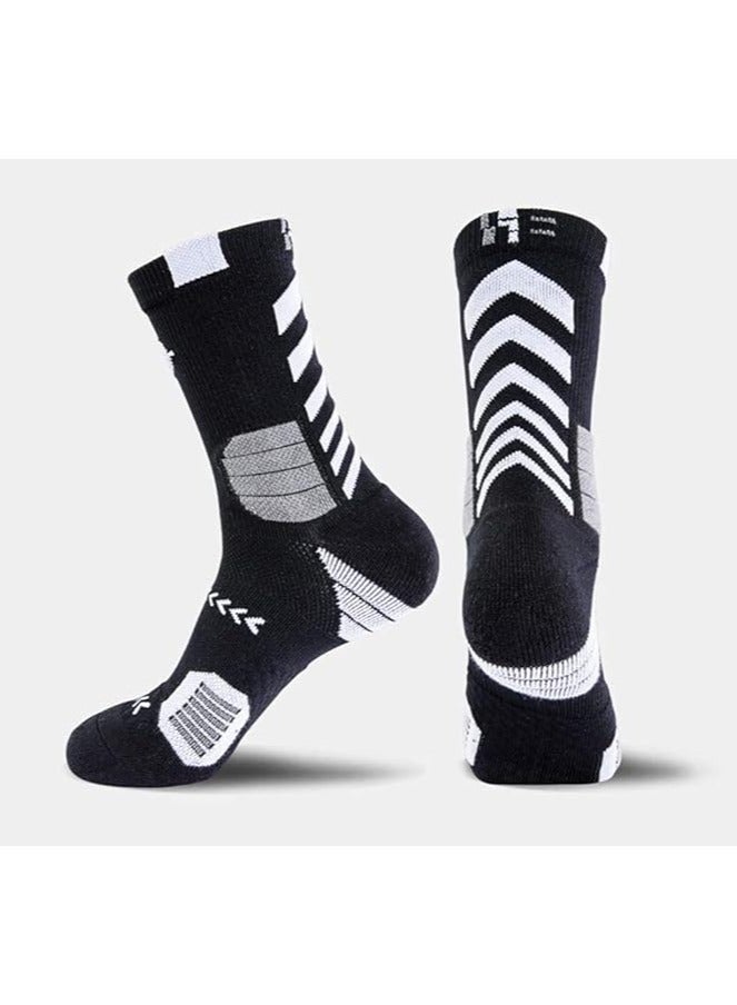 Joyelink Basketball Socks for Men Running Training Boys Compression Cotton Sock Men's Athletic Crew Socks Performance Thick Cushioned Sport Lightweight and Breathable 5 Pairs - Image 2