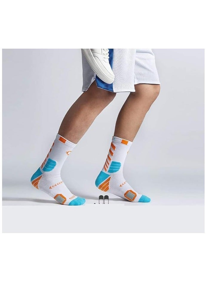 Joyelink Basketball Socks for Men Running Training Boys Compression Cotton Sock Men's Athletic Crew Socks Performance Thick Cushioned Sport Lightweight and Breathable 5 Pairs - Image 3