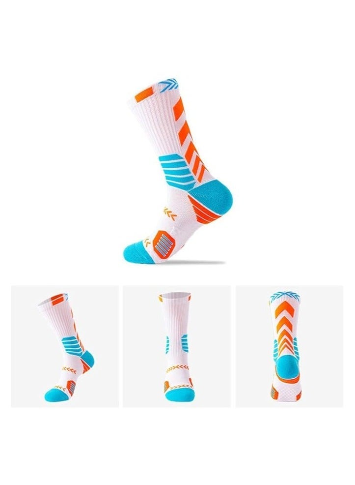 Joyelink Basketball Socks for Men Running Training Boys Compression Cotton Sock Men's Athletic Crew Socks Performance Thick Cushioned Sport Lightweight and Breathable 5 Pairs - Image 5