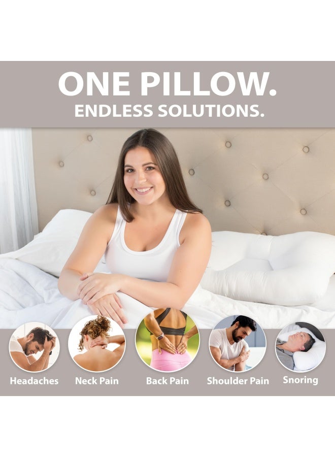 Core Products Tri-Core Cervical Support Pillow For Neck  Shoulder  And Back Pain Relief  Ergonomic Orthopedic Contour For Back And Side Sleepers  Assembled In Usa - Gentle  Midsize  - Image 2