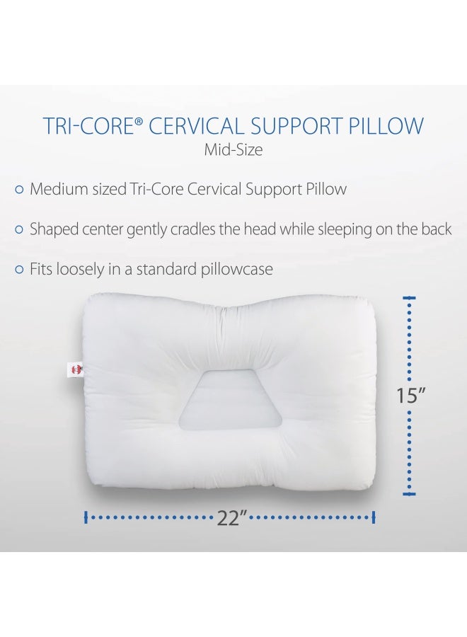 Core Products Tri-Core Cervical Support Pillow For Neck  Shoulder  And Back Pain Relief  Ergonomic Orthopedic Contour For Back And Side Sleepers  Assembled In Usa - Gentle  Midsize  - Image 5