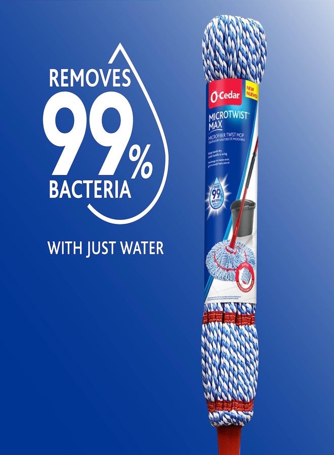 o cedar O-Cedar MicroTwist MAX Microfiber Twist Mop with 1 Extra Refill | Features Hands-Free Wringing | Extra Large 18-Inch Mop Head | Safe on All Floor Types - Image 2