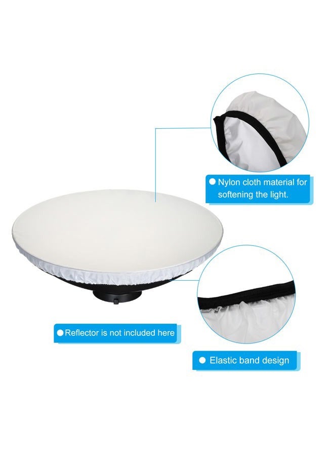 PATIKIL 22" 55cm Soft Diffuser Lamp Cover, Cloth Diffuser Strobe Reflector Lamp Sock for Flash Light Dish Photography Studio, White - Image 4