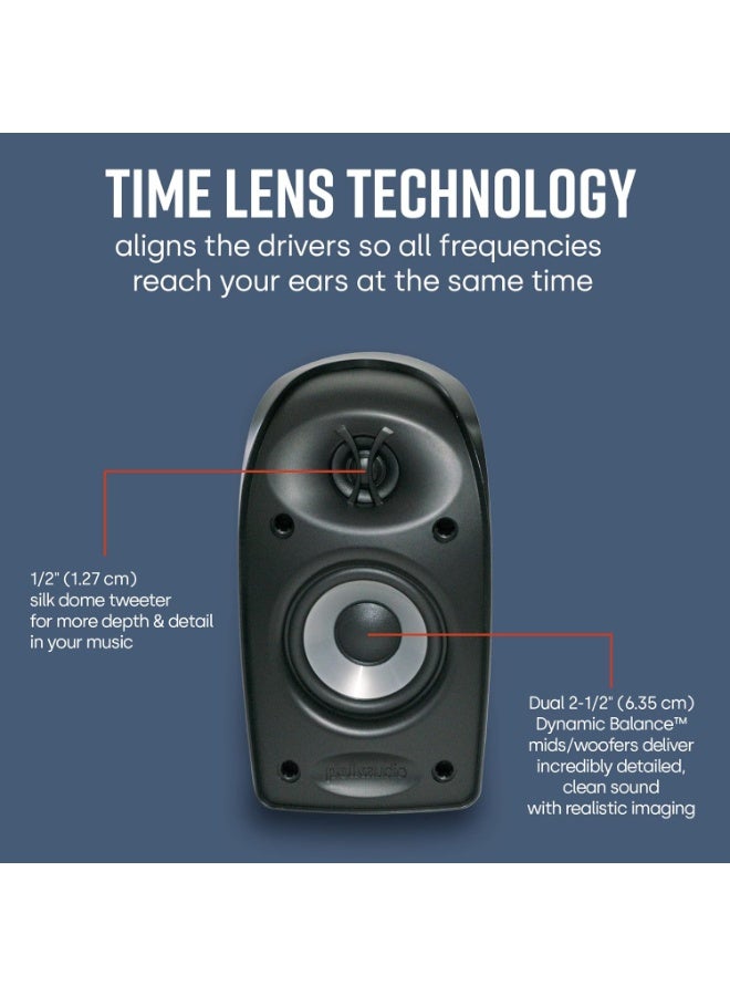Polk Audio مكبر صوت بولك أوديو بلاكستون TL1 (مفرد، أسود) | تقنية باور بورت | تشطيب بلاكستون اللامع | حجم مدمج، صوت واضح | اقترن مع سلسلة TL للترفيه المنزلي الكامل - Image 3