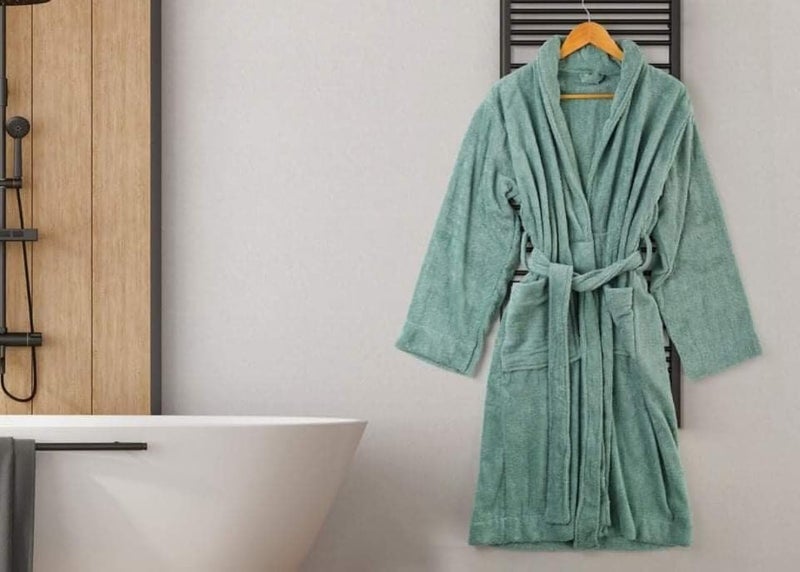 Egyptian Bathrobe in Pistachio (Pistachio Green) - 100% Cotton, Quick-Dry, Luxurious Comfort for Spa and Home Use