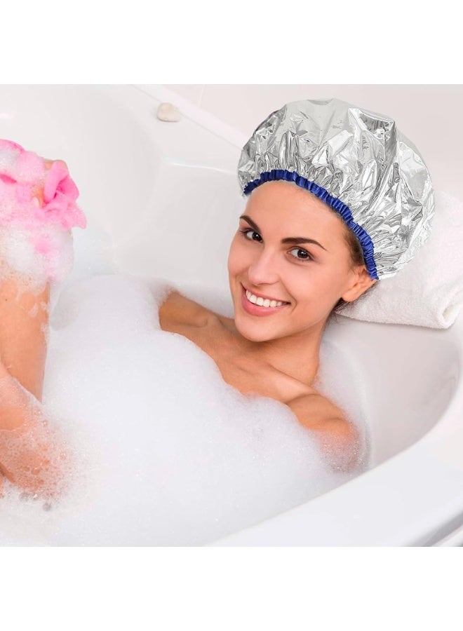 Al Kanzi Hair Heat Cap for Deep Conditioning, Thermal Hair Cap with Aluminum Foil Inner Layer, Reusable Steaming Hair Bonnets for Oil Treatment, Hair Mask, Home & Salon Use, 2PCS - Image 4