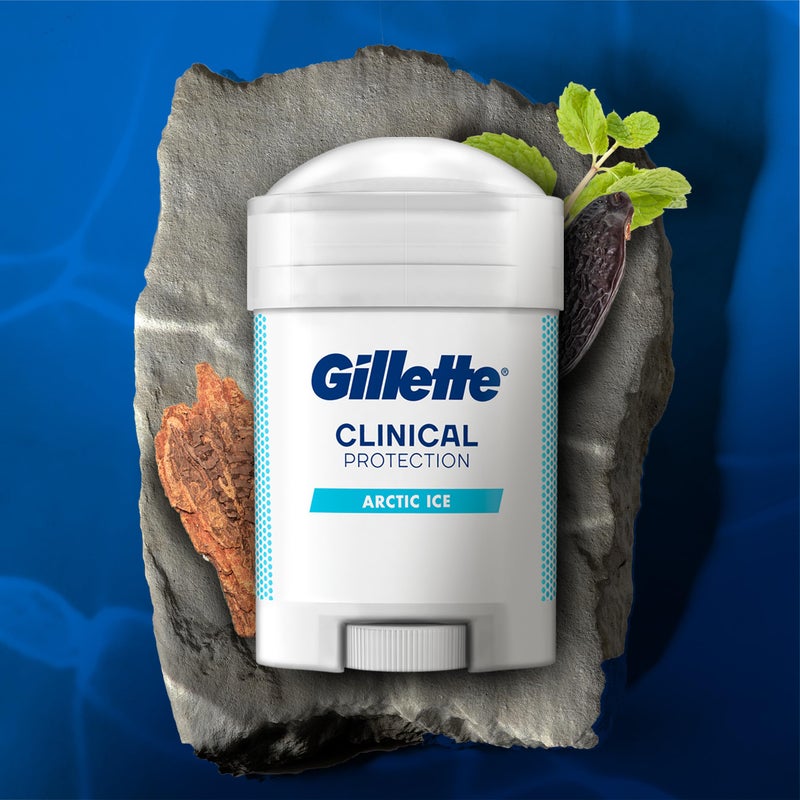 Gillette Clinical Antiperspirant and Deodorant for Men, 72hr Sweat & Odor Protection, Long Lasting Freshness, Anti-White Mark Technology, Soft Solid, Arctic Ice Scent, 2.6 oz - Image 5