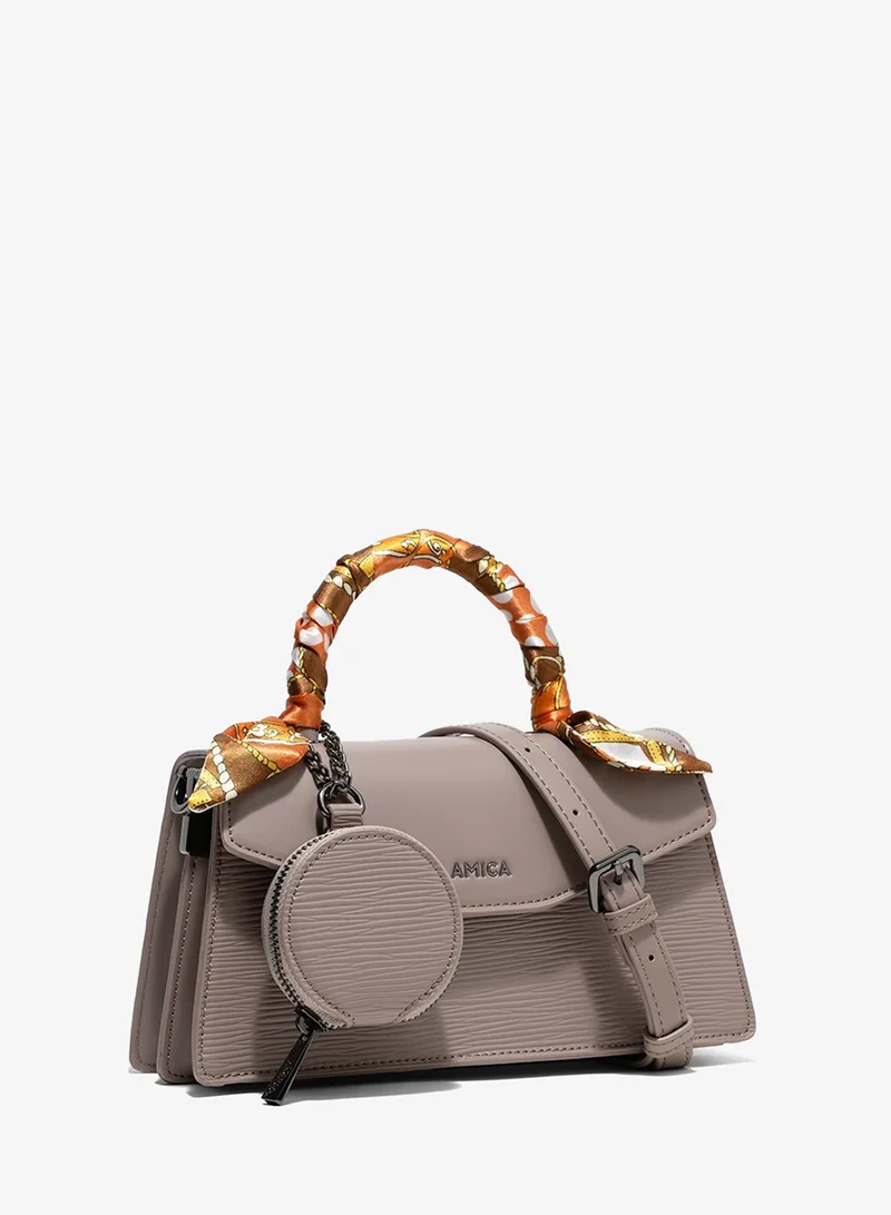 أميكا AMICA Noemi Structured Mini Crossbody Bag - Ombre Brown