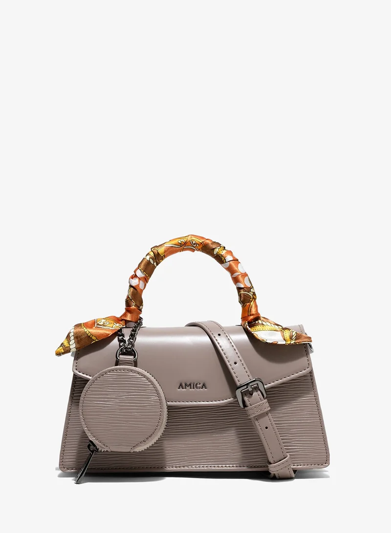 أميكا AMICA Noemi Structured Mini Crossbody Bag - Ombre Brown