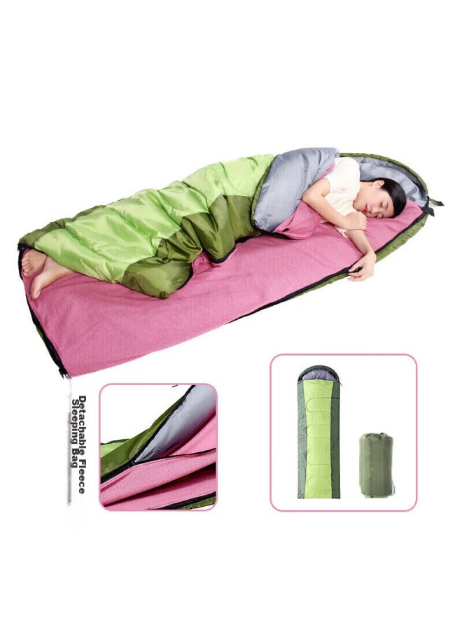 Beijilang Adult Outdoor Travel Winter And Four-season Warm Camping Double-person Dirt-proof Hollow Cotton Sleeping Bag, 1.35kg, Army Green - Image 2
