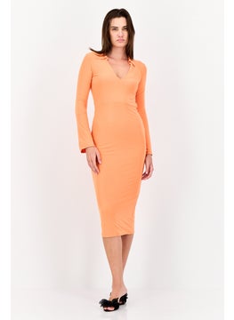 PUBLIC DESIRE Women Solid Bodycon Dress, Orange  - Image 1