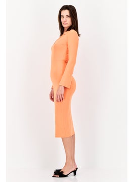 PUBLIC DESIRE Women Solid Bodycon Dress, Orange  - Image 3