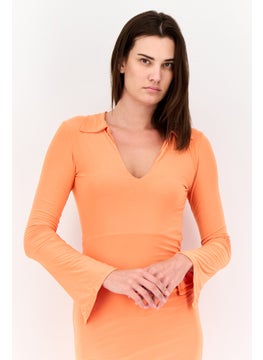 PUBLIC DESIRE Women Solid Bodycon Dress, Orange  - Image 4