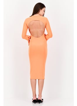 PUBLIC DESIRE Women Solid Bodycon Dress, Orange  - Image 2