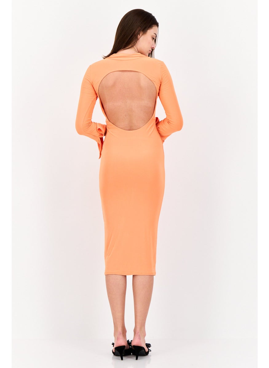 PUBLIC DESIRE Women Solid Bodycon Dress, Orange  - Image 2