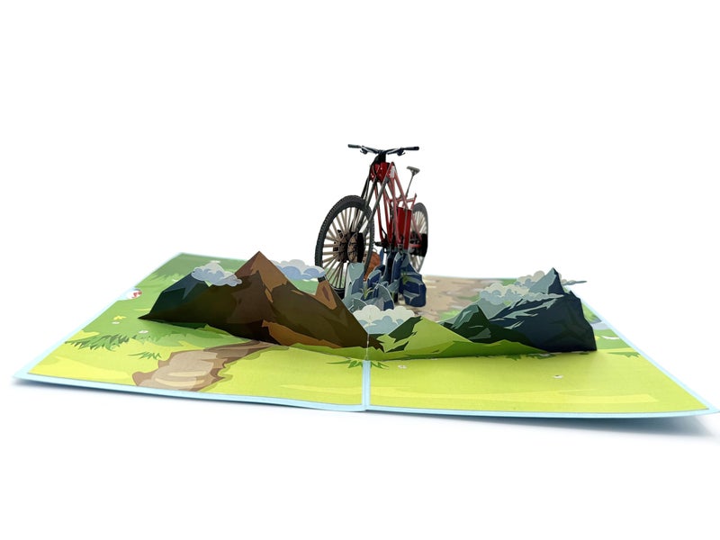 Teabug Cards Mountain Bike Adventure 3D Pop-Up Greeting Card, Birthday Card - Perfect for Cycling Enthusiasts - Image 5