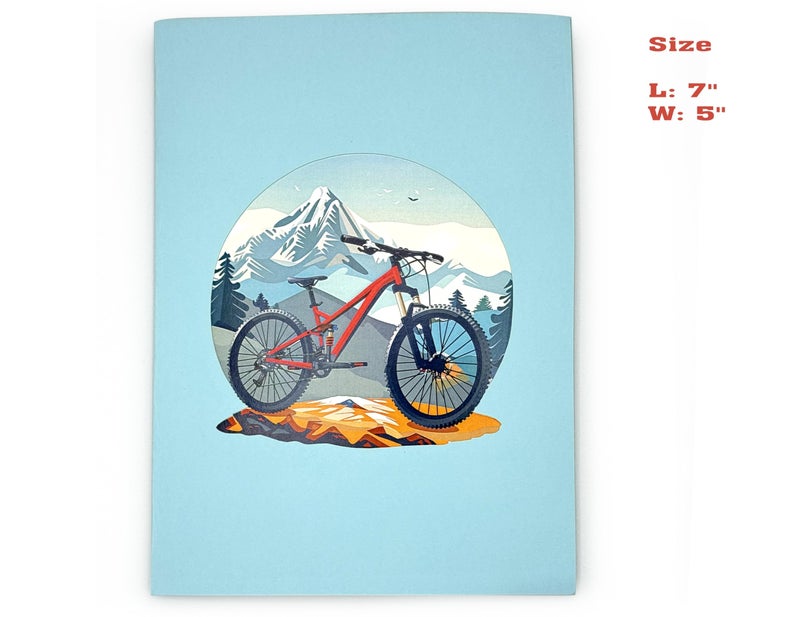 Teabug Cards Mountain Bike Adventure 3D Pop-Up Greeting Card, Birthday Card - Perfect for Cycling Enthusiasts - Image 4